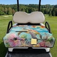 thumbnail image 2 of KUIFORTI Brown Turtle Golf Cart Seat Covers Easy Installation Golf Cart Seat Towel Blanket with 4 Front Pockets & Nonskid Bottom Fits for Club Car and More 2 Person Seats Golf Carts, 2 of 7