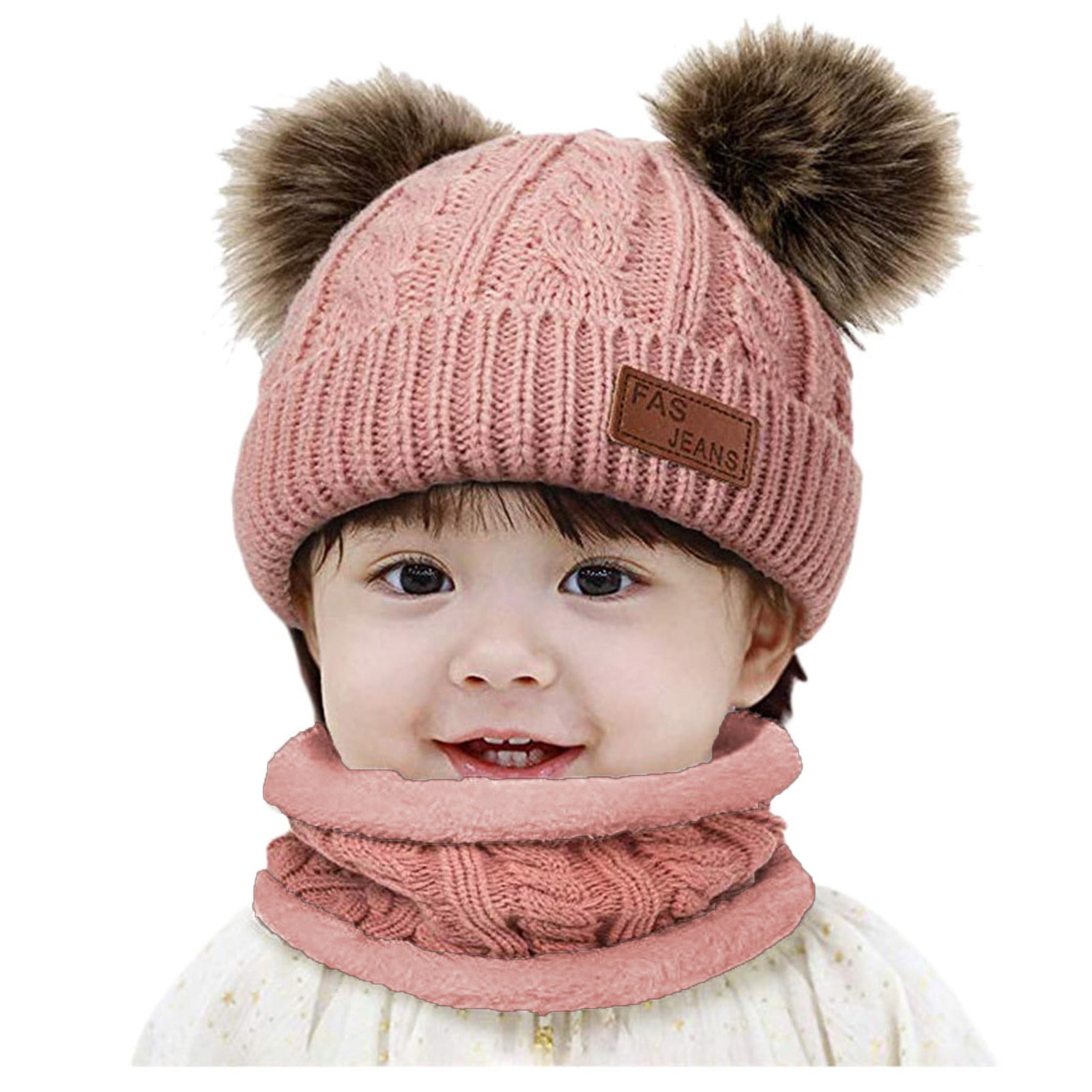 MPWEGNP Toddler Winter Hat For Baby Girl Boy Knitted Warm Skiing Caps  Pompom Kids Hats 024 Months Mommy And Hats Baby Baby 1st Birthday Hat 