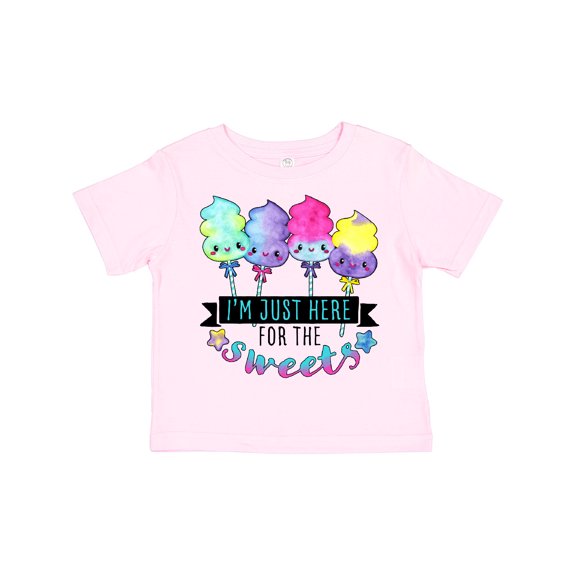 Inktastic I'm Just Here for the Sweets with Spun Sugar Candy Boys or Girls Toddler T-Shirt