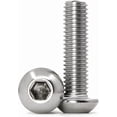 thumbnail image 1 of M6-1.0 x 30mm Button Head Socket Cap Screws Metric, Passivated 18-8 Stainless Steel, Allen Socket Drive, Full Thread, Machine Thread, 25 PCS, 1 of 7