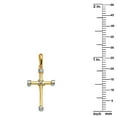 thumbnail image 2 of 14k Two-tone Gold Religious Cross Pendant with 0.80-mm Square Wheat Chain, 2 of 2