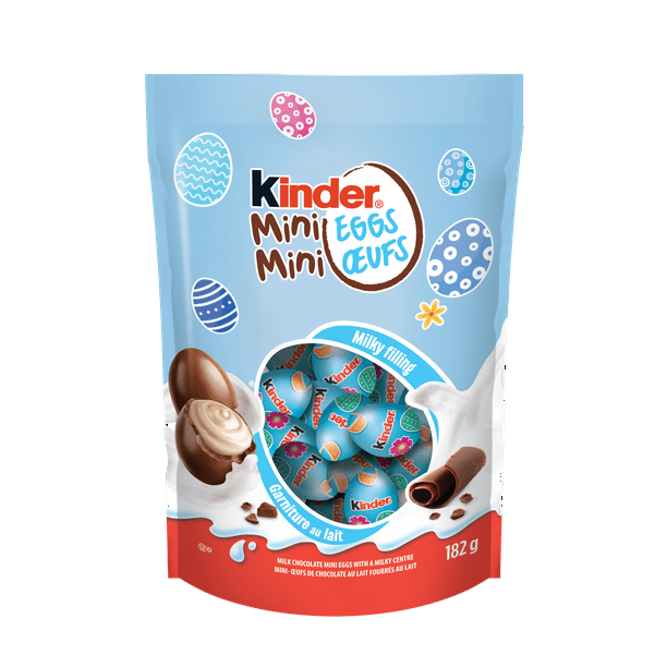 Mini-œufs Kinder Chocolat, mini-œufs enrobés de chocolat au lait fourrés au  lait, cacao et noisettes, emballés individuellement, Chocolat de Pâques,  Oeuf de Pâques 110g par sac 