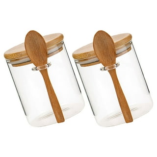 HomArtist Square Glass Jars with Bamboo Lids 53 FL OZ [Set of 4], Glass  Canisters with Airtight Lid, Glass Food Storage Containers for Pasta,  Cereal