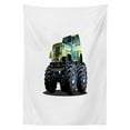thumbnail image 3 of Ambesonne Truck Tablecloth Rectangular Table Cover, Monster Truck Off Road, 60"x84", Apple Green Dark Taupe, 3 of 4