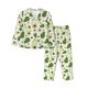 thumbnail image 1 of Fotbe Green Avocado Conjunto de Pijama de Manga Larga para Mujer con Estampado, Ropa de Dormir de 2 Piezas, Conjunto de Casa Suave y Cómodo con Bolsillos-Medium, 1 of 7