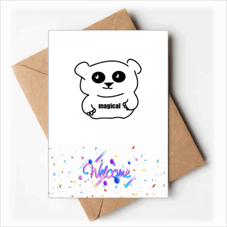 Stick Figure Lovely Characters Panda Welcome Back Greeting Cards Envelopes Blank