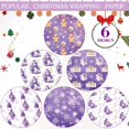 thumbnail image 2 of HOWAF Purple Christmas Wrapping Paper, Pastel Snowflake Tree Snowman Gingerbread Gift Wrap Paper Bulk for Xmas Holiday Winter Party Vacation Baby Shower, 20x26inches (Folded Flat), 2 of 8