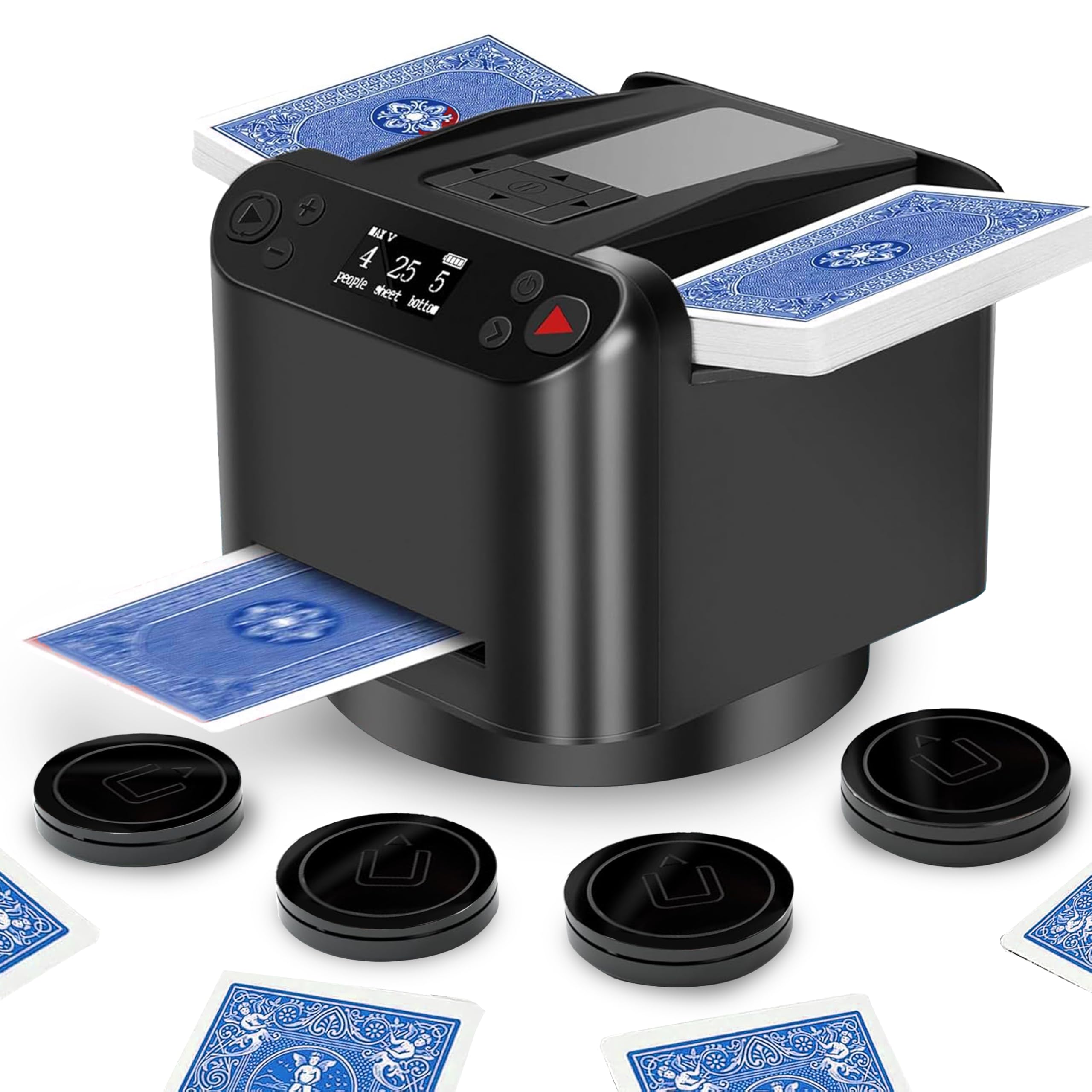 Mélangeur Et Distributeur Automatique De Cartes – Rotation 360°, 2–12 Joueurs, 4 Télécommandes – Pour Poker, UNO, Phase 10
