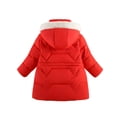 thumbnail image 3 of Luvrsol Girls Faux Fur Trim Hood Winter Puffer Coat, Mid‑Length Zip‑Up Kids Cold Weather Outerwear 100-140, 3 of 4