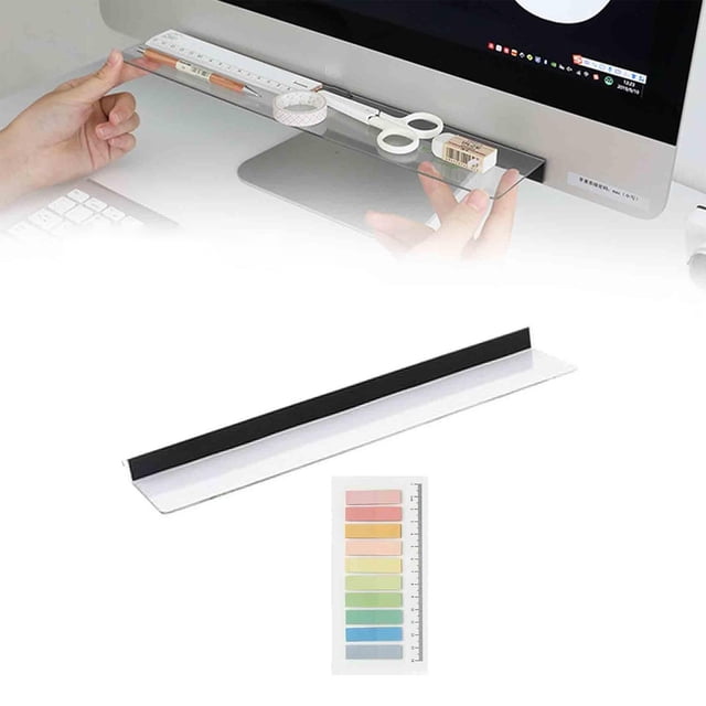 Jkkant Acrylic Monitor Shelf, Desktop Riser with Drawer and Memo Board to Organize Computer Screen, Notes, and Supplies