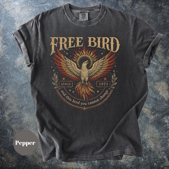 Free Bird Vintage Band Shirt, Retro Rock Graphic Tee, Phoenix Bird Shirt, 70s Inspired Tee