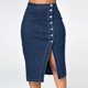 thumbnail image 4 of Gibobby mini faldas de mujer Falda de tubo de mezclilla de para mujer faldas de mezclilla azul a la rodilla de talle(Azul， XXL), 4 of 5