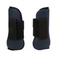 thumbnail image 2 of Botas de protección de pata de caballo de PU, 2 uds., botas de caballo elásticas, almohadilla interior acolchada para montar a caballo, patas delanteras azul marino XL, 2 of 5