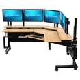 thumbnail image 3 of VERSADESK® Foundry Bench L-Shaped Electric Standing Desk, 1" Bamboo Surface, USB/USBC Ports, Mobile App Controllable | Natural Bamboo, ( 80" x 80" ), 3 of 9