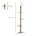 thumbnail image 3 of Cat Tree Floor to Ceiling, 89-102" Cat Climbing Tower with Sisal Scratching Posts, Natural Activity Center for Kittens, Brown, 3 of 7