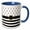 Blue/White, variant on 3drose, Black and White Nautical Anchors and Stripes with a Band, 11oz Two-tone Green Mug