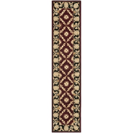 Safavieh Naples Collection Na521b Handmade Burgundy And Black Wool Safavieh Naples Collection Na521b Handmade Burgundy And Black Wool Runner 2 Feet 3 Inches By 10 X