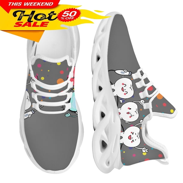 Nueva tendencia, zapatos planos para mujer con estampado de dibujos animados de dentista y dientes, zapatos casuales de malla transpirable, zapatillas para mujer, zapatos para mujer