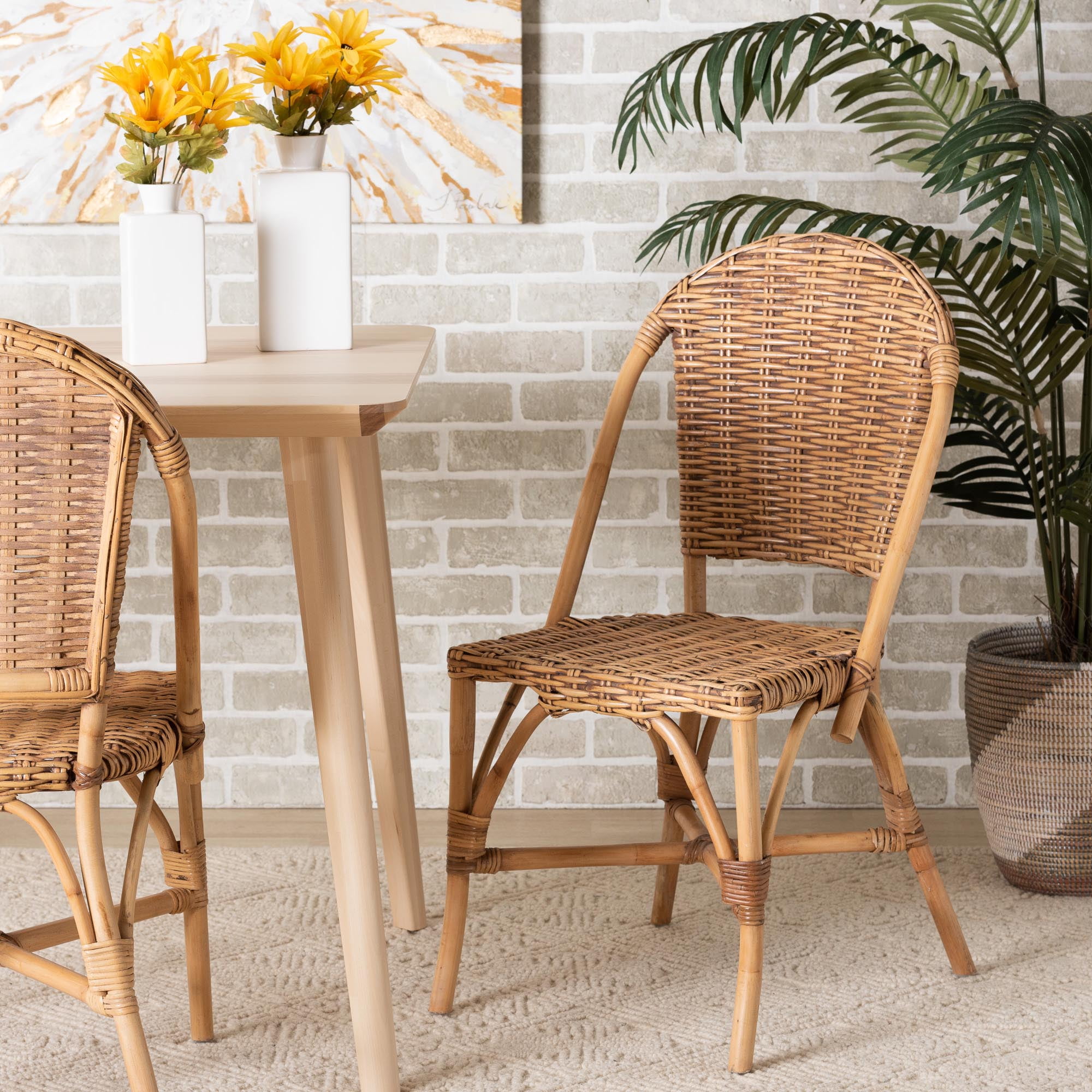 bali & pari Neola Boho Dining Chair, Natural Brown