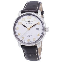 Zeppelin Men's Stainless Steel Leather Wristwatch, Multicolor, Model 7656-1 76561