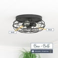 thumbnail image 4 of Prominence Home Lincoln Woods 15" Flush Ceiling Mount Light with Cage, Black, 4 of 8