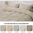 thumbnail image 2 of Duvet Cover Set Oversized Queen 92"x98" Linen Feel Cream Grey Organic Natural, 2 of 9