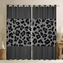 jejeloiu Leopard Cheetah Pattern Black Out Curtains,Chic Minimalist Aesthetic Curtains Pack of 2 (42x63 Each),Gray Wildlife Print Bedroom Curtains For Kids,Luxury Bedroom Decor
