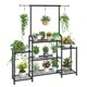thumbnail image 1 of Soporte para plantas Simple Trending de metal, 3 niveles, colgante, negro, 1 of 7