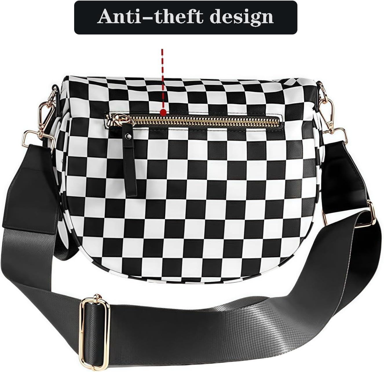 Emmafy Crossbody Bags for Women,Spacious Check Nylon Crossbody Bag