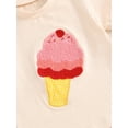 thumbnail image 5 of Suealasg Toddler Girl Boy 2 Piece Summer Outfits 6M 1T 2T 3T 4T Kids Baby Cute Clothes Ice Cream Embroidery Short Sleeve T-Shirt and Elastic Shorts Set, 5 of 6