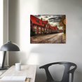 thumbnail image 3 of JRXY Village Street Pictures Wall Decor Denmark Canvas Wall Art Landscape Poster Prints For Living Room Bedroom Office With Framed pattern2, 3 of 4