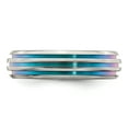 thumbnail image 4 of Edward Mirell Titanium Triple Groove Multi-color Anodized Ring, 4 of 7