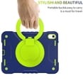 thumbnail image 5 of iPad 10.9 inch Case 2022, Allytech 360 Degree Rotatable Kickstand Pencil Holder Protective Case with Adjustable Detachable Shoulder Strap Kids-Friendly Case for iPad 10th Gen 2022, Navyblue+ Green, 5 of 8