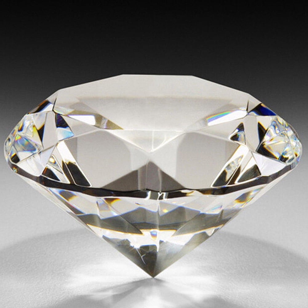 TreasureGurus Diamond Crystal Jewel, 60mm Cut Glass Paperweight
