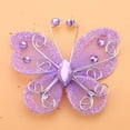 thumbnail image 3 of LYUMO 24pcs 2.4" Sheer Mesh Wire Glitter Butterfly Wedding Party Clothing Decoration DIY Supplies Purple, 3 of 7