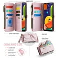 thumbnail image 3 of CaseMe Leather for Samsung Galaxy A50 6.4" Case Wallet【RFID Blocking】with 10-Card Holder Zipper Bills Slot, Soft PU Leather Magnetic Shoulder Wrist Strap for Samsung Galaxy A50 6.4" Wallet Case Women, 3 of 11