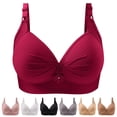 thumbnail image 4 of Jkety T Shirt Bra Womens Wireless Bras Push Up Support Full Coverage Bralettes No Underwire Bra Comfortable Everyday Seamless Tshirt Bras Wine,44, 4 of 4
