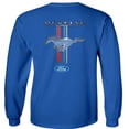 thumbnail image 2 of Fair Game Mustang Pony Stripe Ford Long Sleeve Shirt-Royal-Large, 2 of 6
