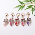 thumbnail image 3 of Queilt 1 Ornaments Beautiful Owl Rhinestone Key Chain Crystal Purse Keychain Bag Key（pink）, 3 of 5