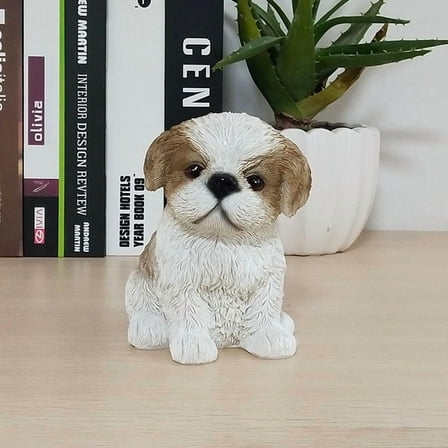 1pcs Resin Dog Figurine Decorations, Unique Housewarming Gift for Home,Brown
