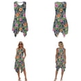 thumbnail image 3 of Xixirimido Tropical Hibiscus Hydrangea Leaf Print Matching Couple Outfits Men’s Button-down Hawaiian Shirt Women Sleeveless Midi Dress with Pocket Couples Matched Summer Outfits, Size S, 3 of 7