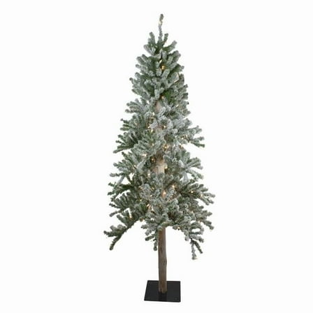 7 ft. Pre-Lit Flocked Alpine Artificial Christmas Tree - Clear Lights