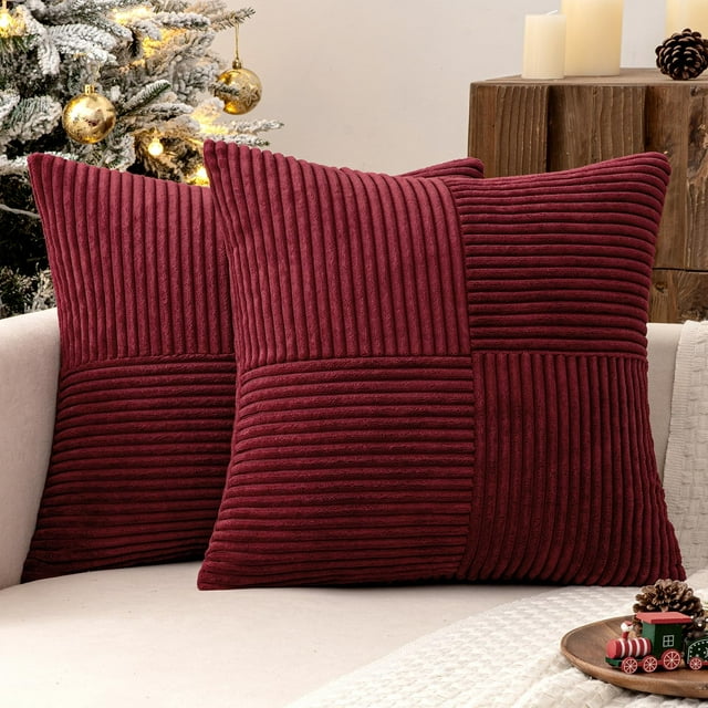 Juego de 2 Fundas de Almohada de Pana Amarilla Dorada, Decorativas Bohemias, Sólidas para Sofá, Sala de Estar, Cama
