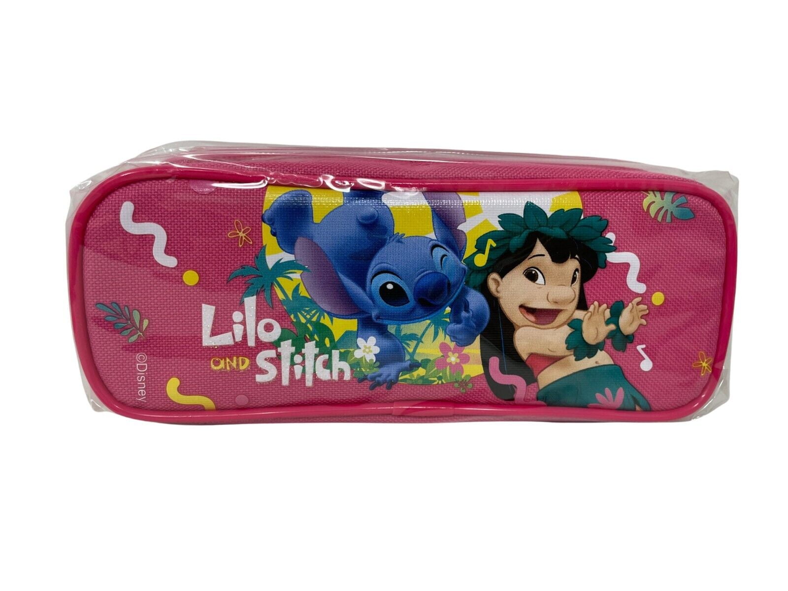 1 PC Disney Lilo & Stitch Pencil Case Zippered Bag -Pink