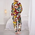 thumbnail image 6 of Goofa Retro Floral Butterfly Printed Women’s 2 Piece Pajama Set Super,Pajamas Women's Long Sleeve Sleepwear Soft Button Down Loungewear Pjs Lounge Set Nightwear-, 6 of 9