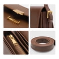 thumbnail image 6 of Leather Blend Cowhide Crossbody Bag, Women's Retro Lock Saddle Shoulder Purse, 6 of 8