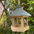 thumbnail image 2 of Rustic Wooden Bird Feeder - Attractive Hummingbird & Parrot Retreat - Secure Birdseed Storage for Outdoor Garden Decor - Durable Hanging Box with Farm, 2 of 5