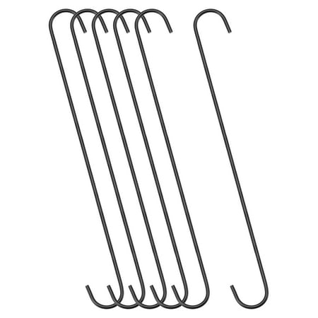 

Uxcell S Hanging Hooks 16inch/400mm Extra Long Carbon Steel Hanger Black 6Pack