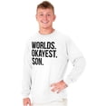 thumbnail image 4 of Worlds Okayest Son Funny Children Men's Long Sleeve Tee T Shirt Brisco Brands M, 4 of 5