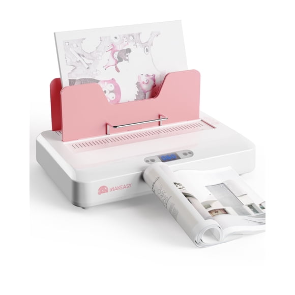 MAKEASY Pink Thermal Binding Machine 500 Sheets Capacity, Digital Touch Panel, Air Cooling, Electric Thermal Binder for A4//A5/Letter Size Documents,